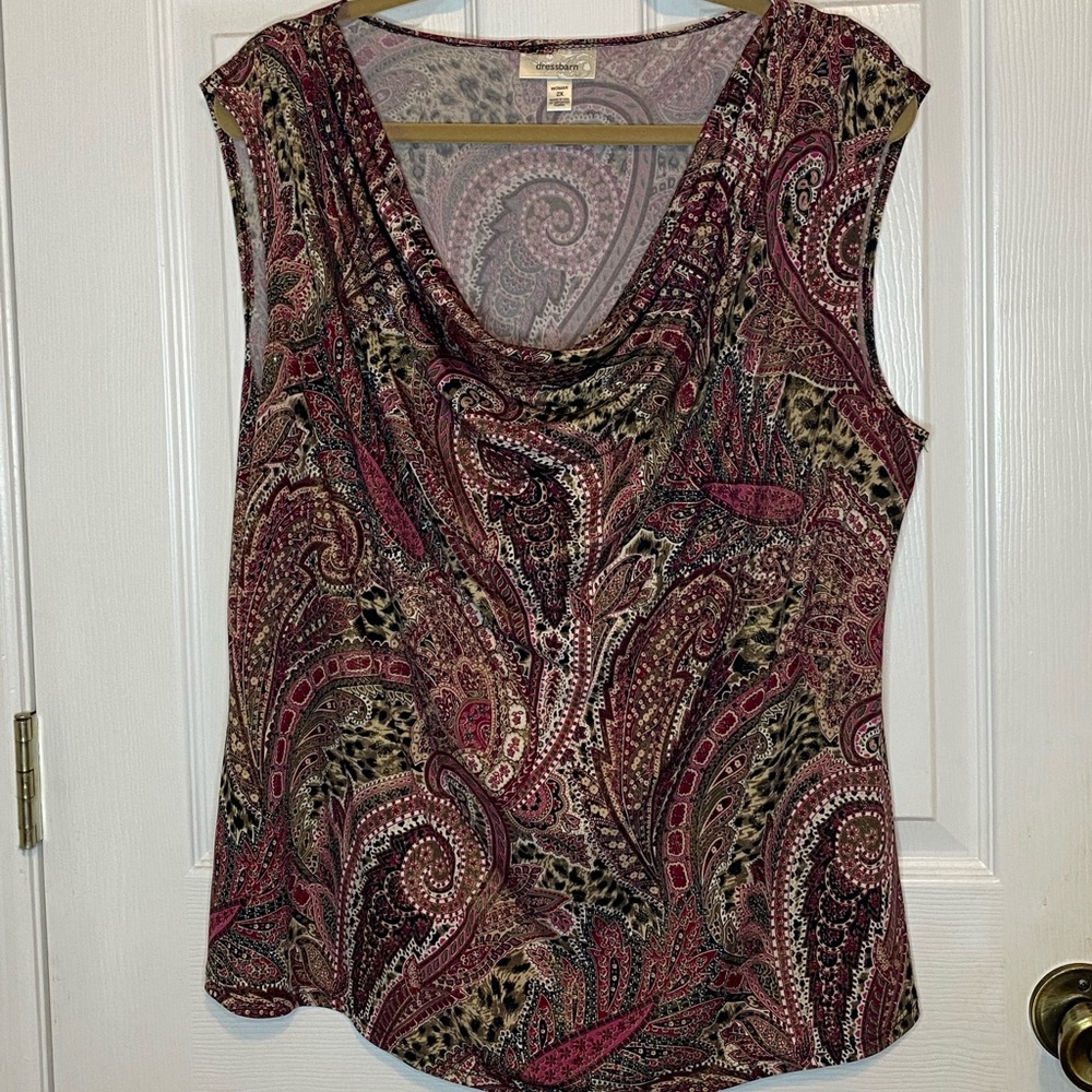 Dress Barn 2X sleeveless cowl neck top